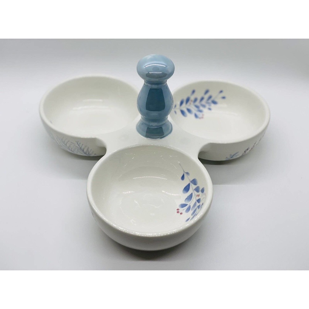 Pfaltzgraff Winter Frost Divided Dish Christmas Serving Dish